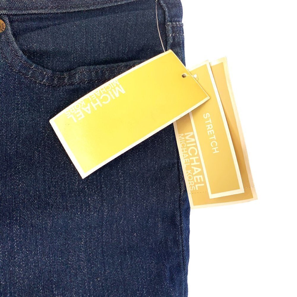NWT Michael Kors Mid Rise Skinny Jeans Dark Blue Women Jeans Size 6 - Picture 3 of 8